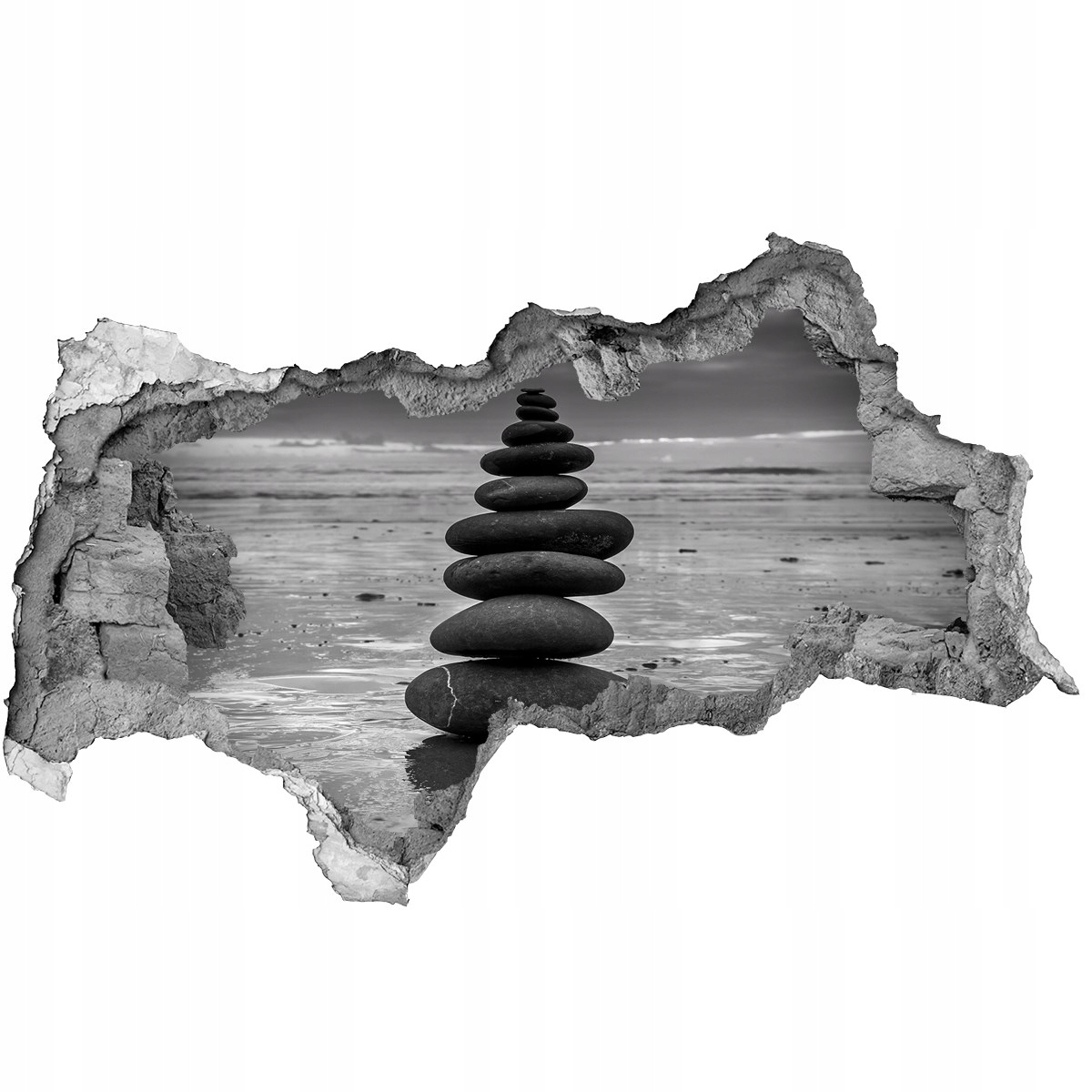 

Dziura 3d fototapeta Naklejka Balans kamienie