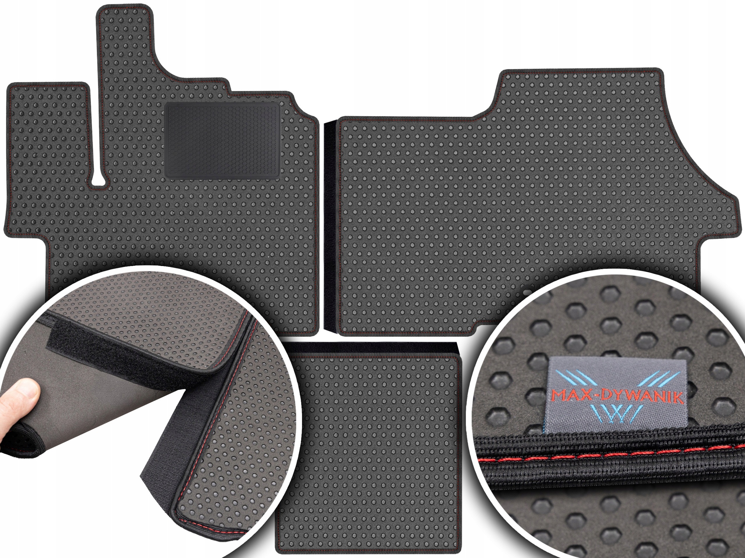 Potahy sedadel Air Mats pro 2 osoby, černé – Fiat Ducato, e-Ducato, Citroën Jumper, Peugeot Boxer, e-Boxer (od r. 2006)