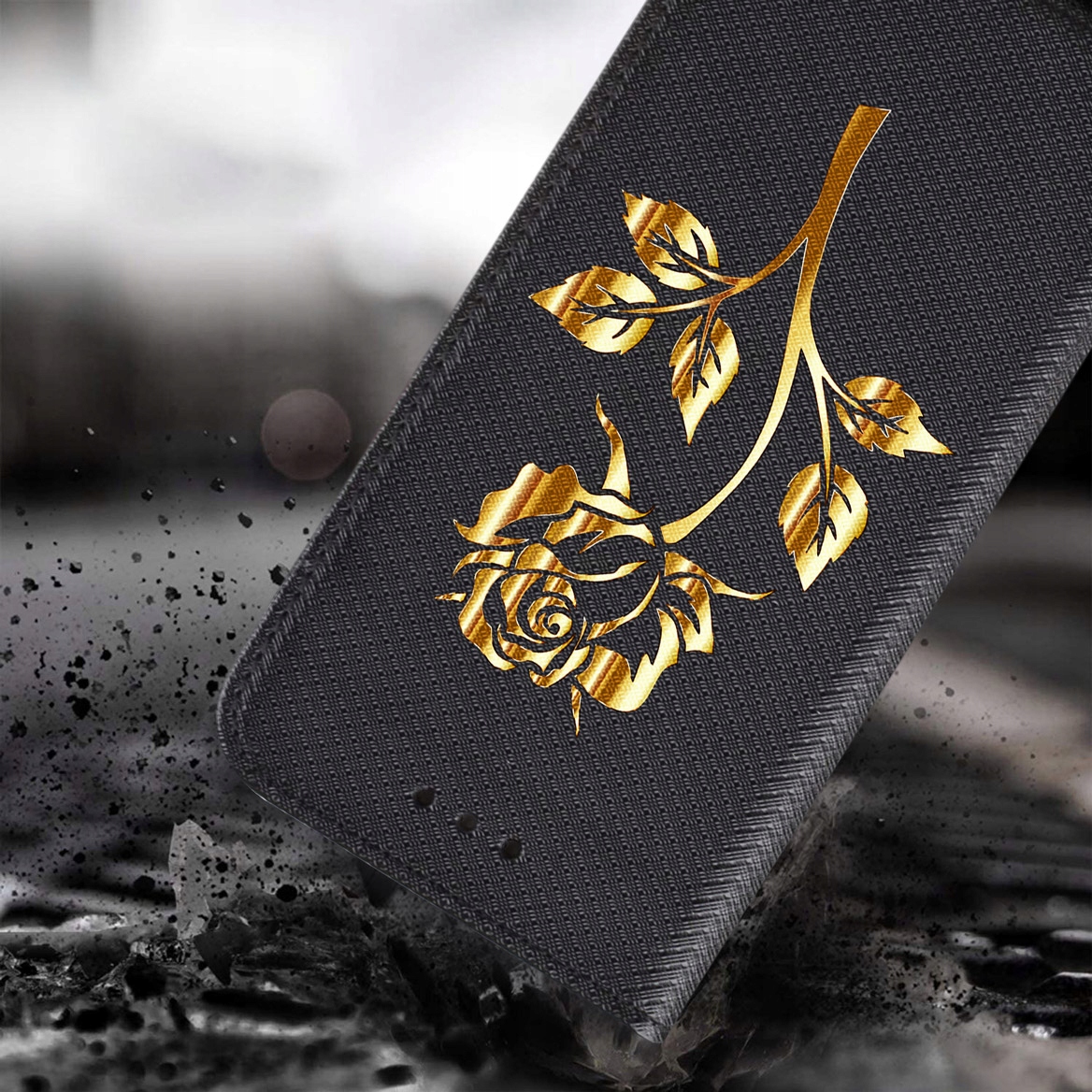 Etui MAGNET ROSE Case do Xiaomi Redmi 9C + SZKŁO Kolekcja Magnet Gold Rose