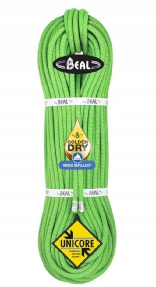 Dynamické lano Opera Unicore 8,5 mm x 60 m Golden Dry Green Beal