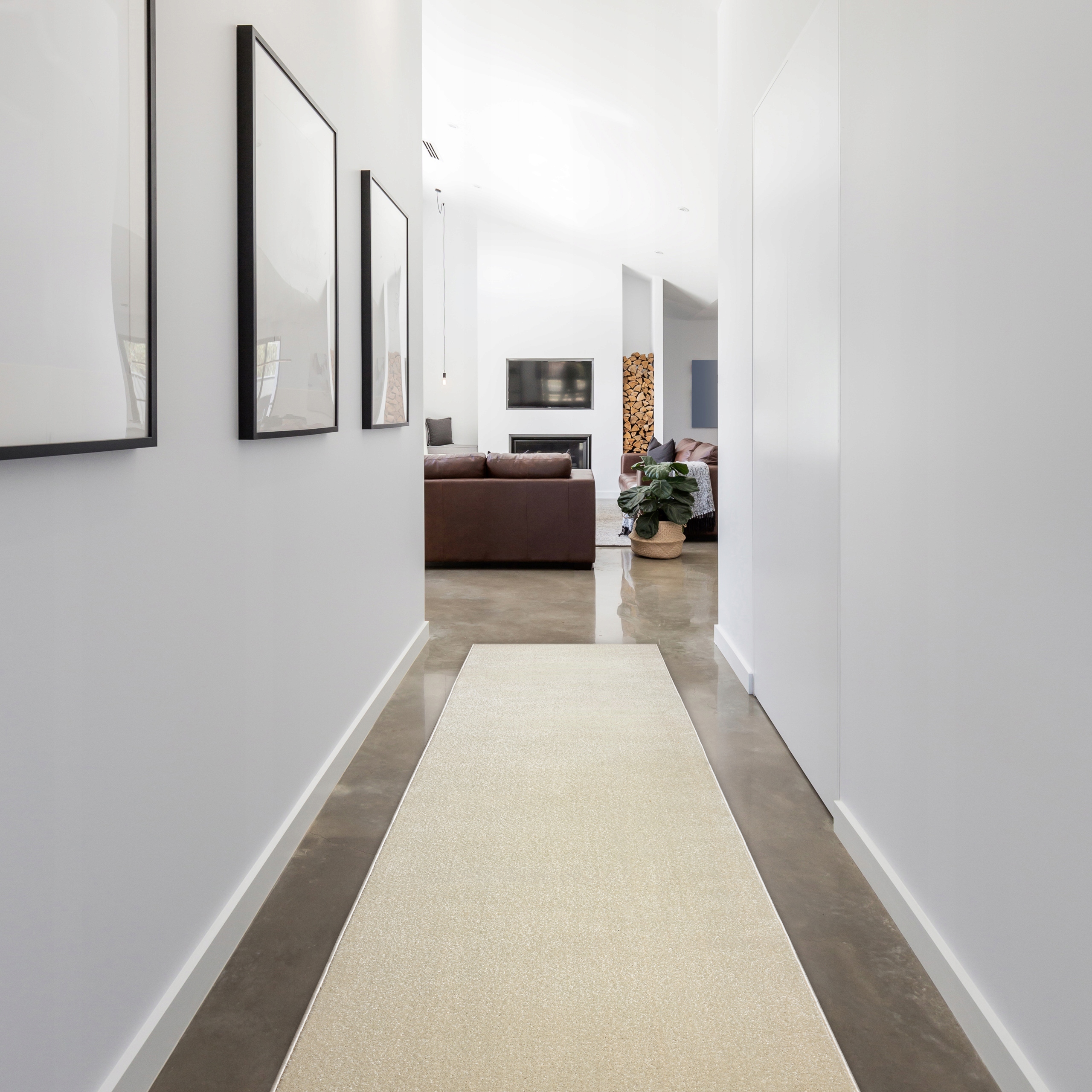 CHODNIK JEDNOLITY GŁADKI 70 cm biały/krem ^*Q3474 Typ na metry