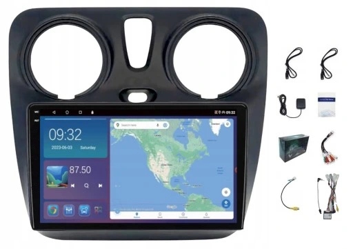 Rádio Navigácia Gps Dacia Logan Sandero 2012-19 Wifi Carplay Usb 4GB 64GB
