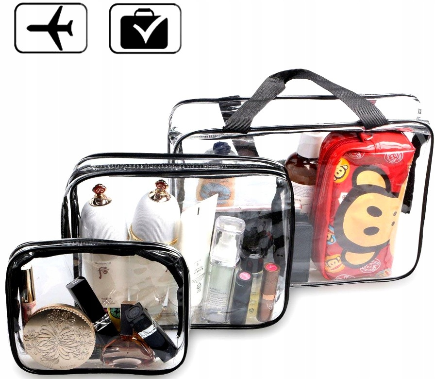 Zestaw TORBA kosmetyczka 3w1 przeźroczysta pojemna Rodzaj podróżna