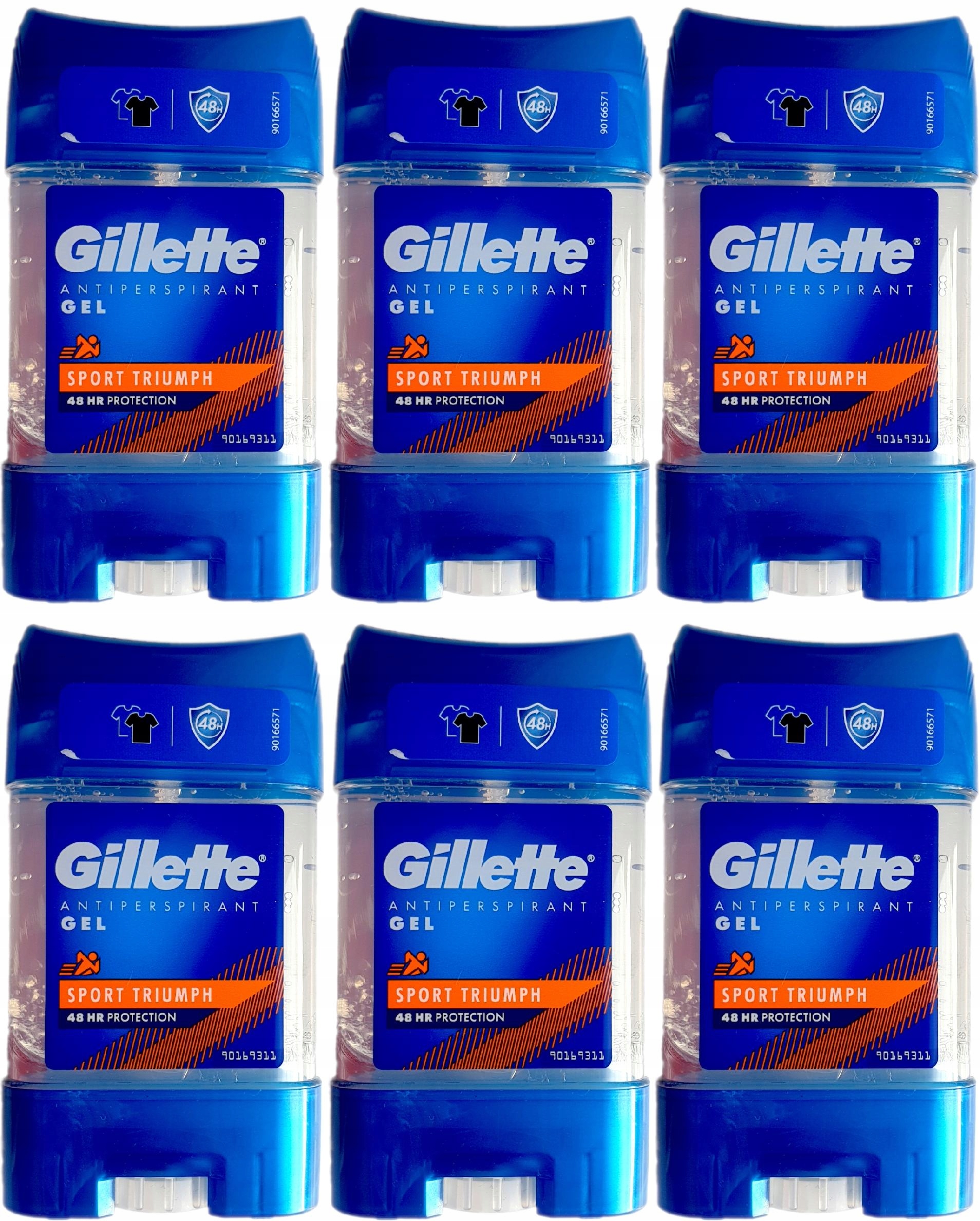 Gillette Sport Triumph Antiperspirant Gel 6 x 70 ml