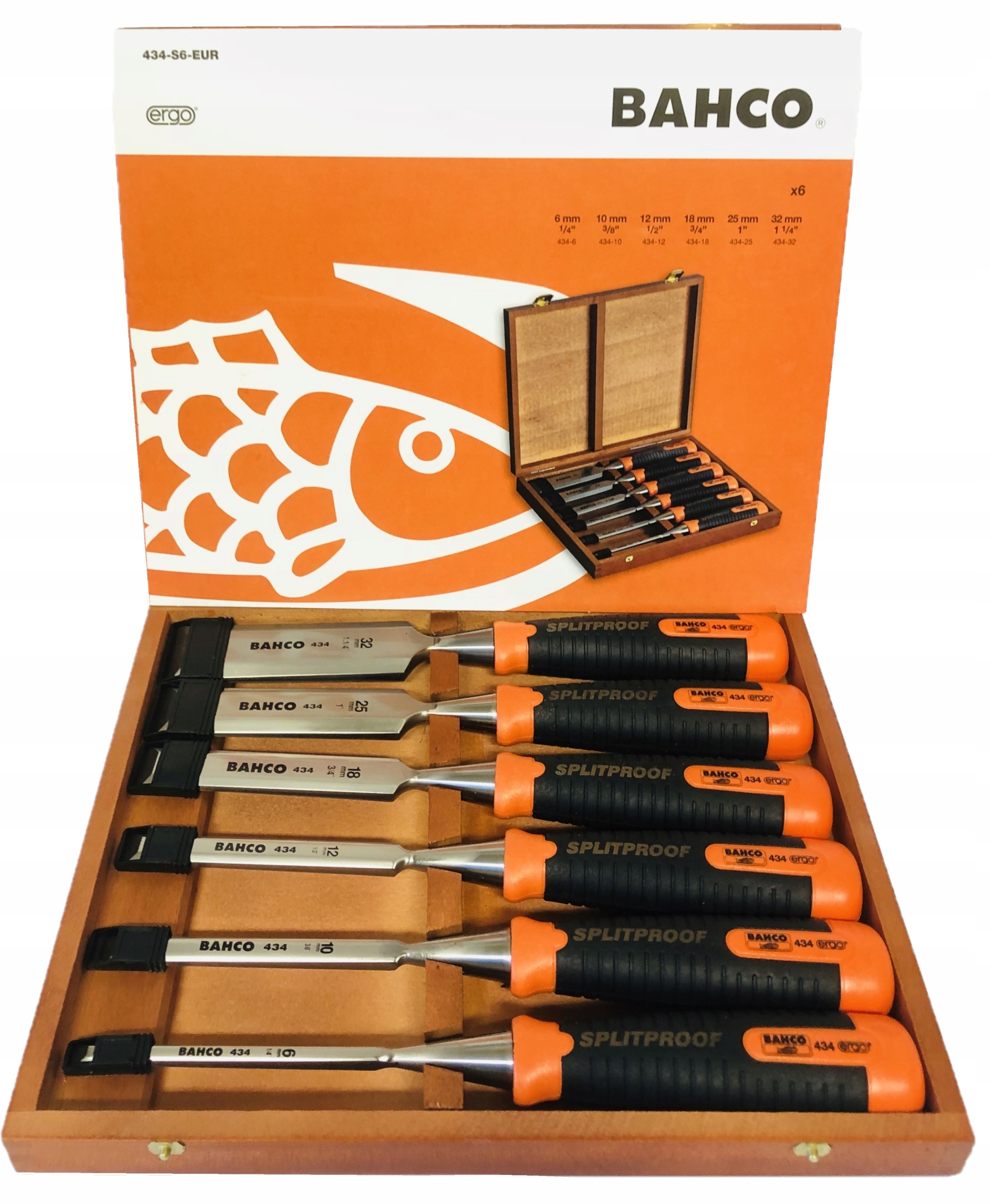Bahco Dłuta do drewna zestaw 6-32 mm Stolarskie