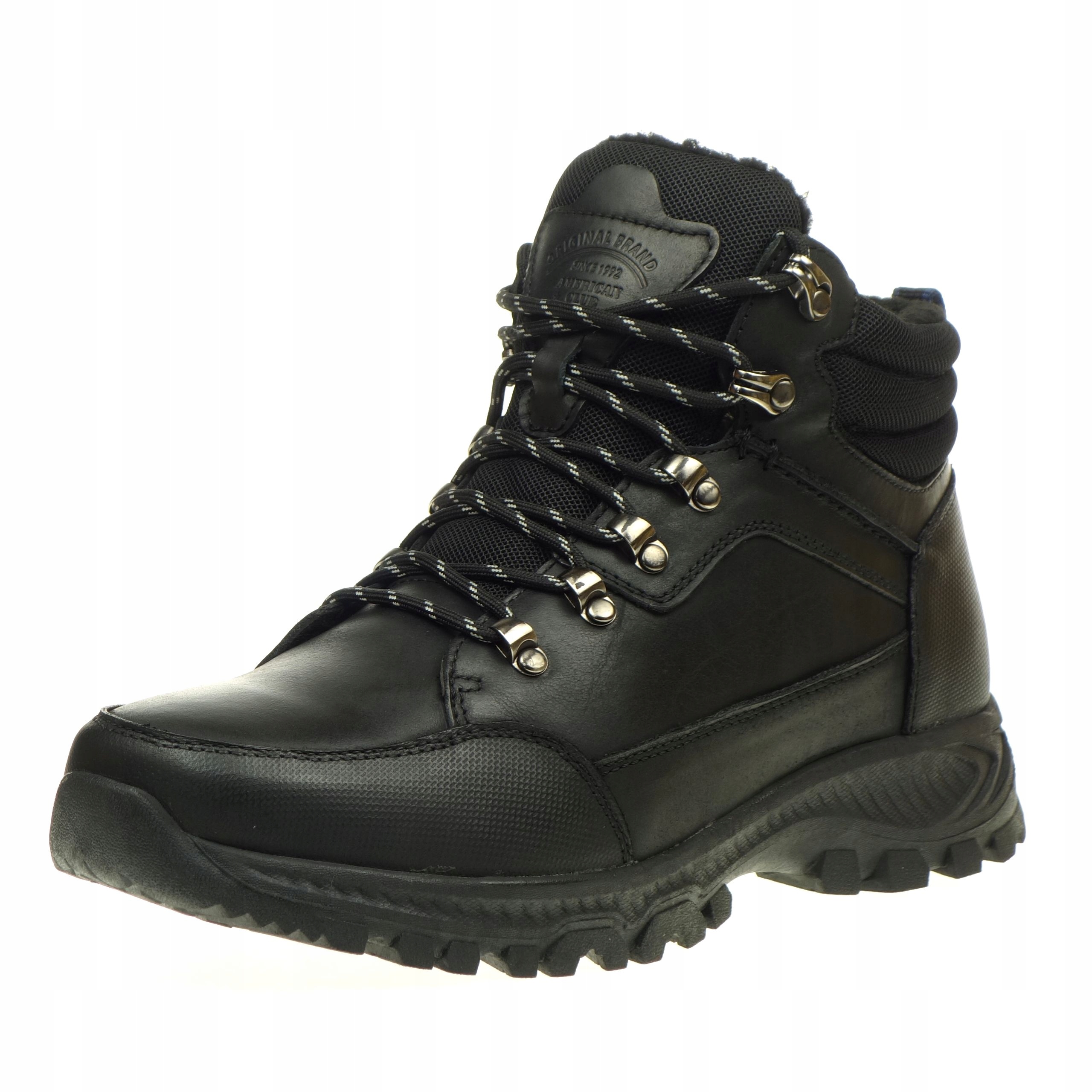 Pánské zimní kožené boty American Club Zateplené trekové boty černé 41