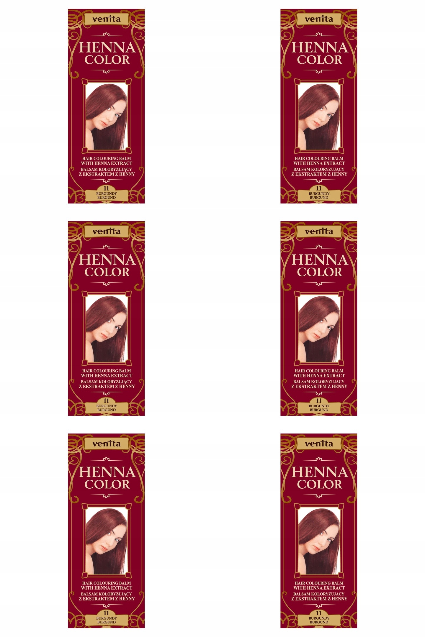 Venita Henna Color 11 Burgundský balzám, 6 Ks