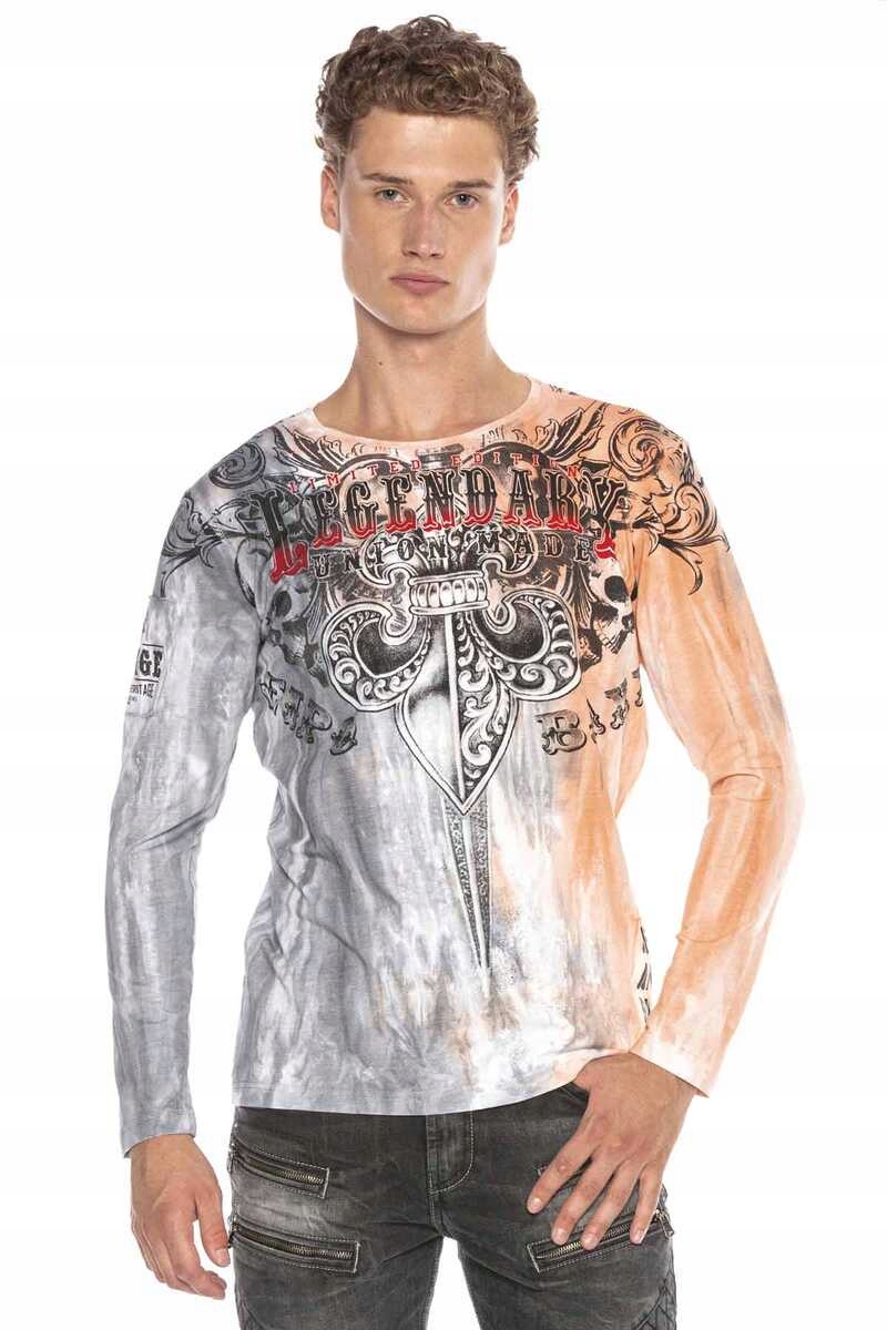 Pánská Košile Bavlna S Dlouhým Rukávem Cipo Baxx, Vzory Loga Ombre: XXL