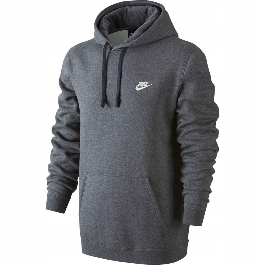 Pánská mikina s kapucí Nike M Nsw Po Flc Club, šedá, 804346 071, velikost XXL