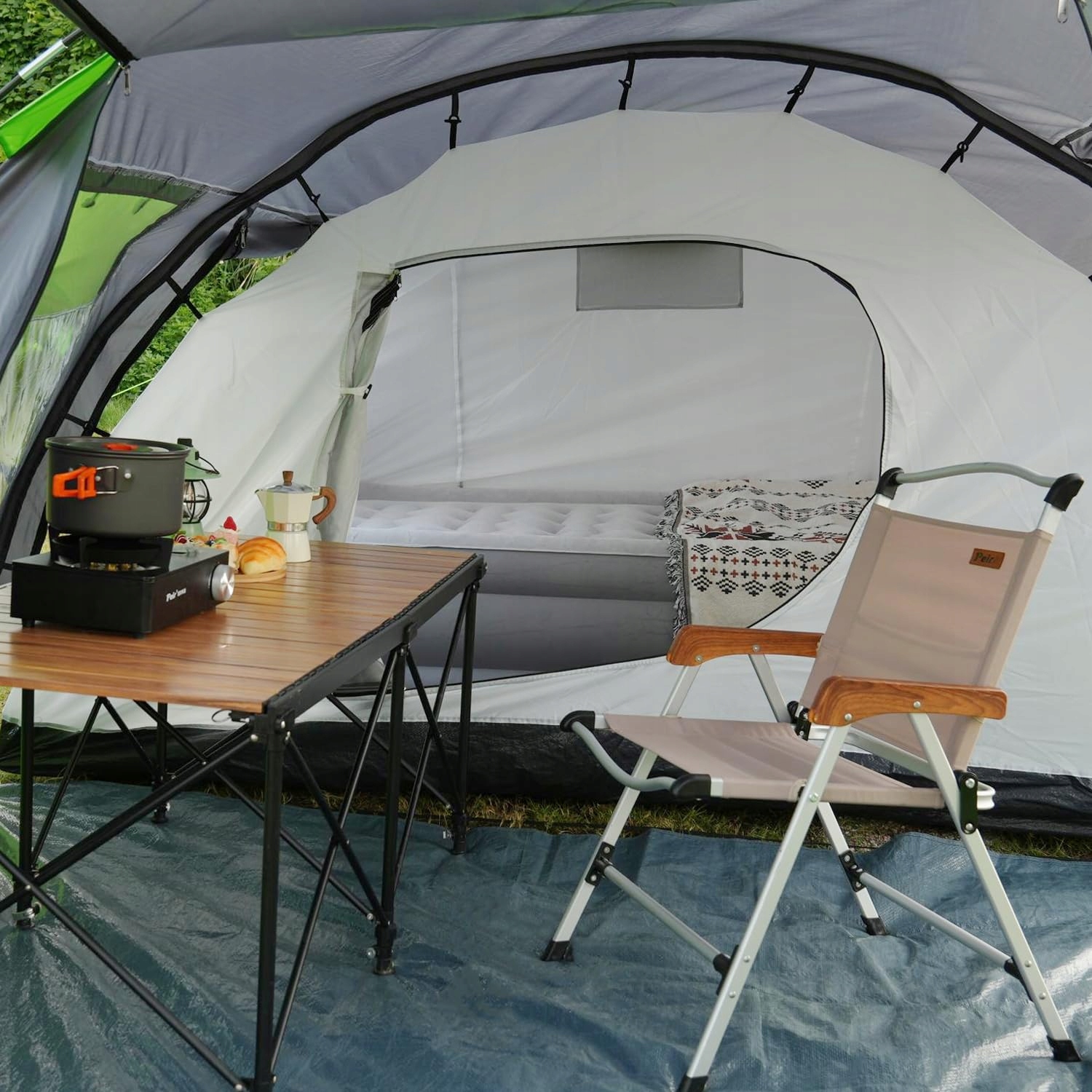 PEIRHW Namiot Tipi 4 Osoby Duży Wodoodporny 3000mm Zdejmowany Spód — miniatura 7