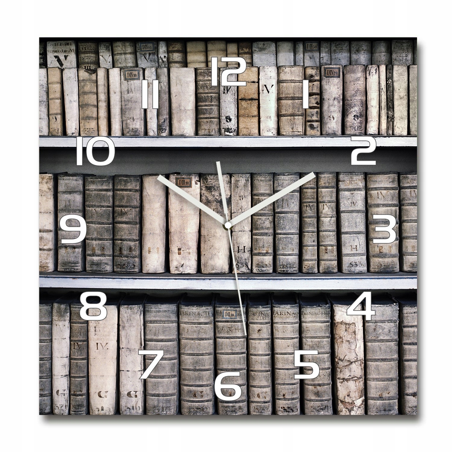 

Duży szklany zegar ścienny Półka na książki 60x60