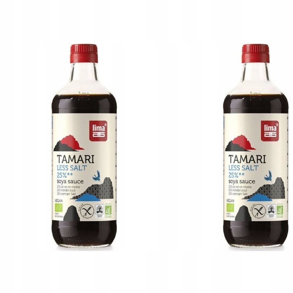 2x Sos Sojowy Tamari 50 % Mniej Soli Bezglutenowy Bio 500 ml Lima
