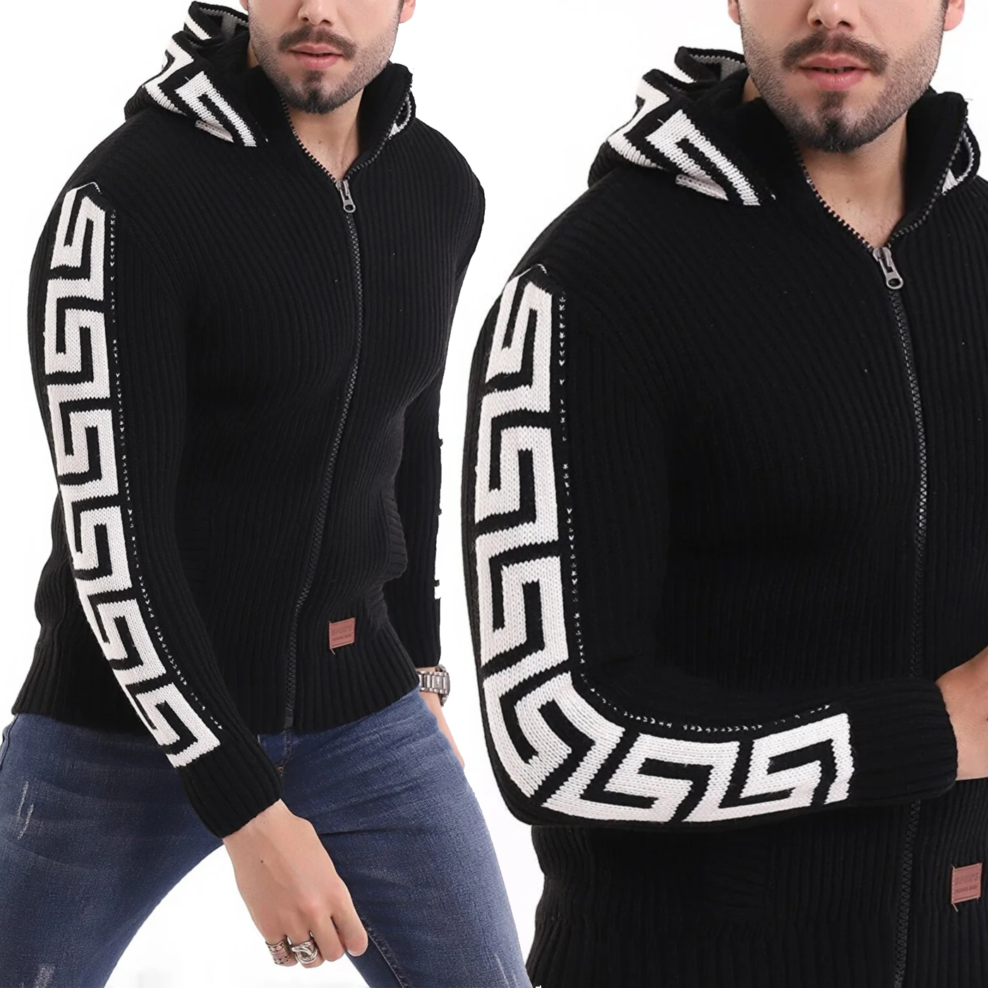 Pánský svetr Kardigan Mikina Vlněná Teplá Tlustá na zip