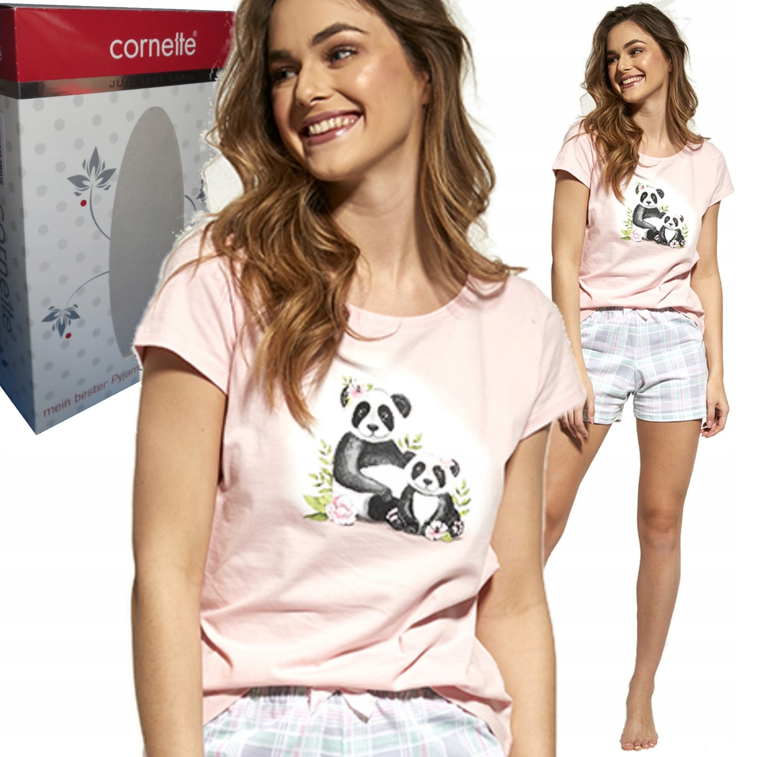 

Cornette piżama damska 628/219 Panda róż