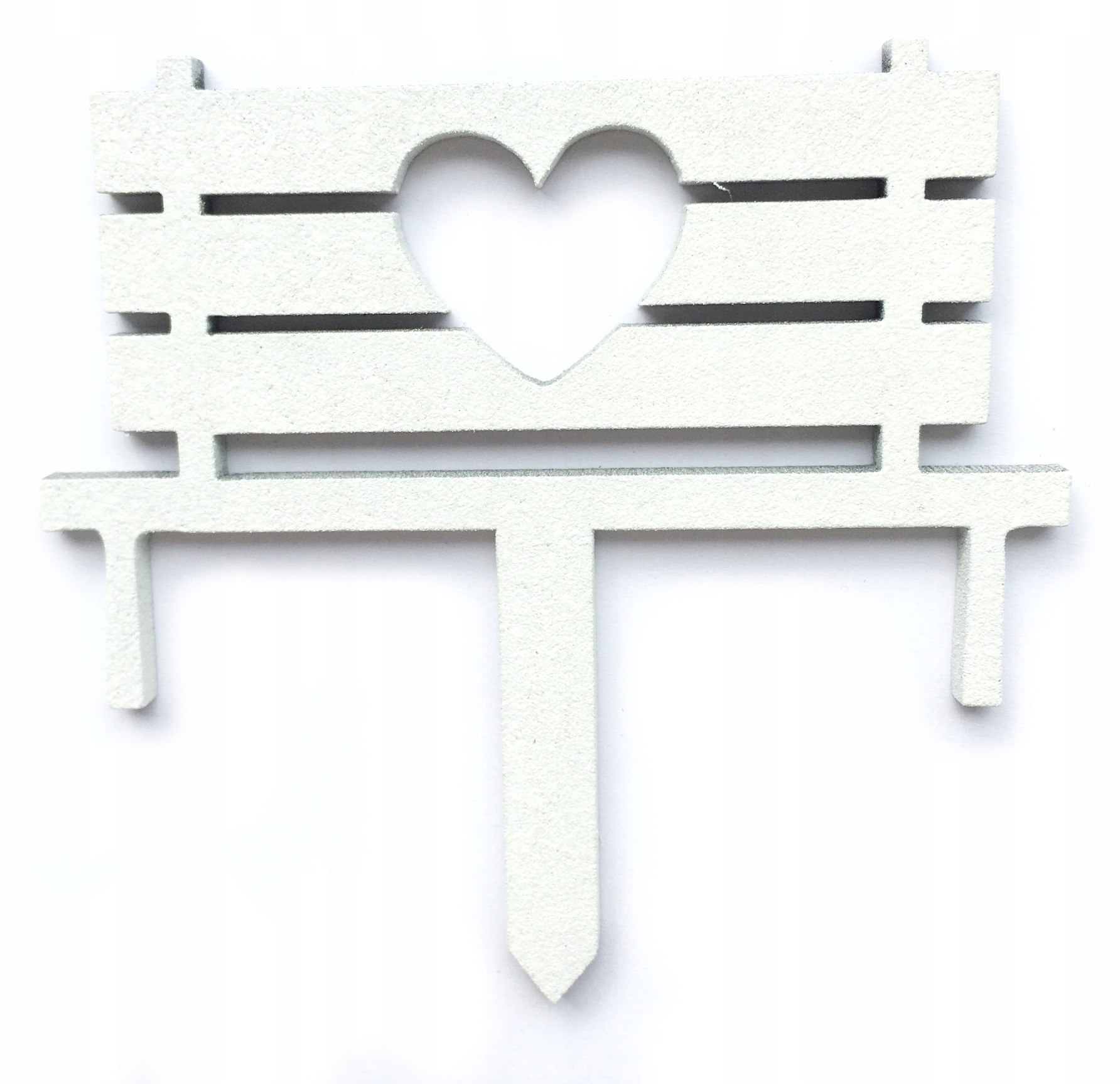 LAS W SZKLE OZDOBA MINI ŁAWKA SERCE 10CM 10SZT