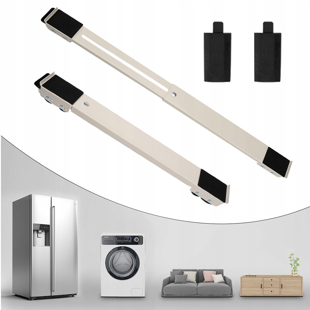 2X PODSTAWKA RUCHOMA Z KÓŁKAMI POD LODÓWKĘ SPRZĘT AGD ZESTAW MAX 330kg Model ROLKI DO TRANSPORTU