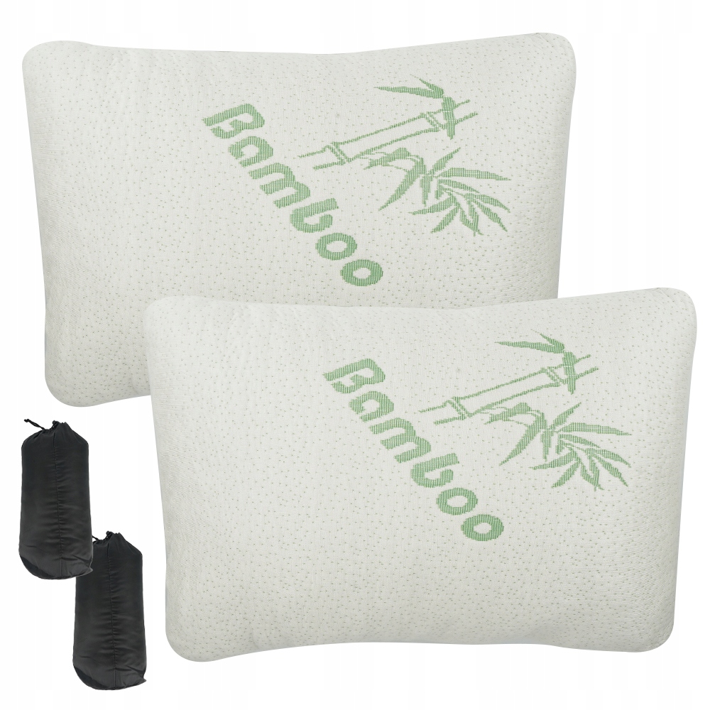Dvojbalení Polštář Memory Foam s odnímatelným potahem z bambusového vlákna tašky
