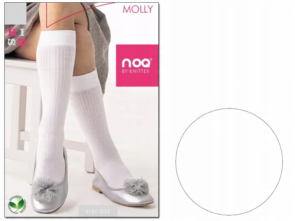 

Podkolanówki dziewczęce wiskoza Molly 18-22 Bianco
