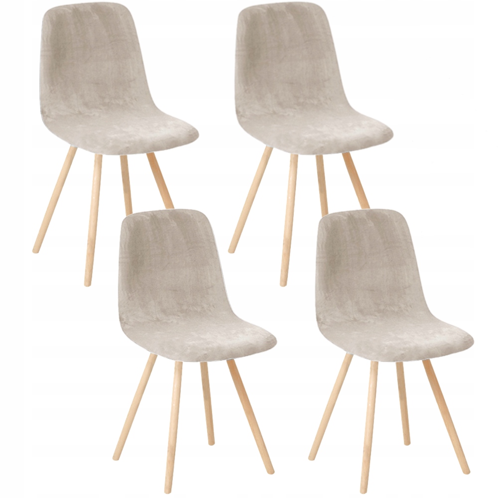 Sada 4 Ks Potahů Na Skandinávské Křeslo Šedá Béžová Velurová Barva