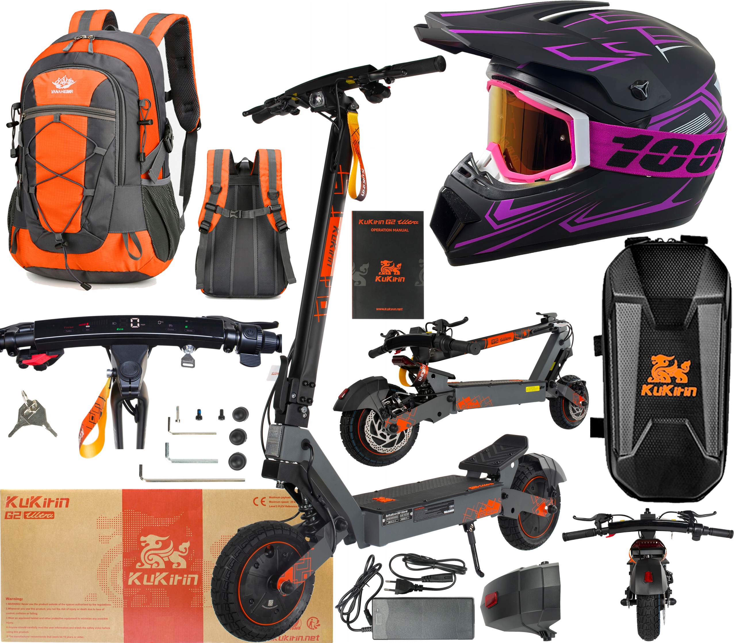 KuKirin G2 Ultra Elektrická vozidla 1600W 48V 18Ah 50km/h 55KM +Dárek