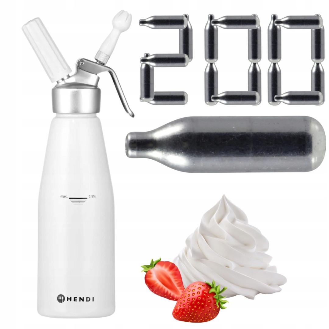 Sifon na šlehačku 1 l sada 200 nábojů N2O Hendi 588376