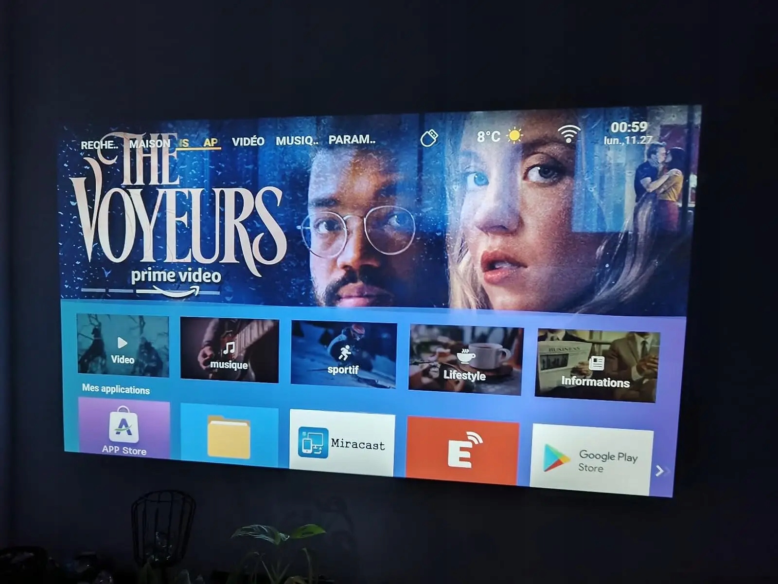 PROJEKTOR Full HD Rzutnik 4k 15000lm 1080p ANDROID TV WiFi Bluetooth STATYW Model P63