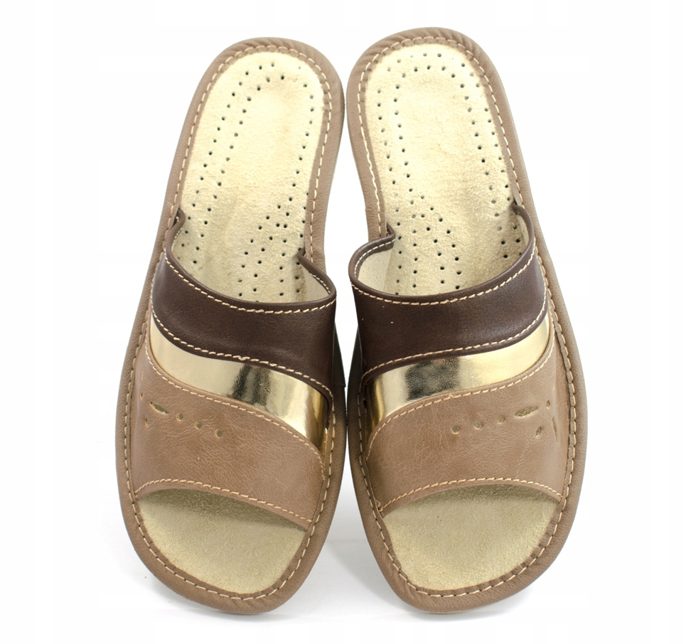 

Kapcie Damskie Pantofle Ciapki Skóra