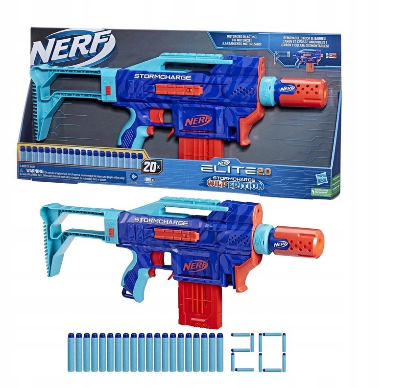 PISTOLET NERF ELITE 2.0 Automatyczny STORMCHARGE 4W1 20 STRZAŁEK