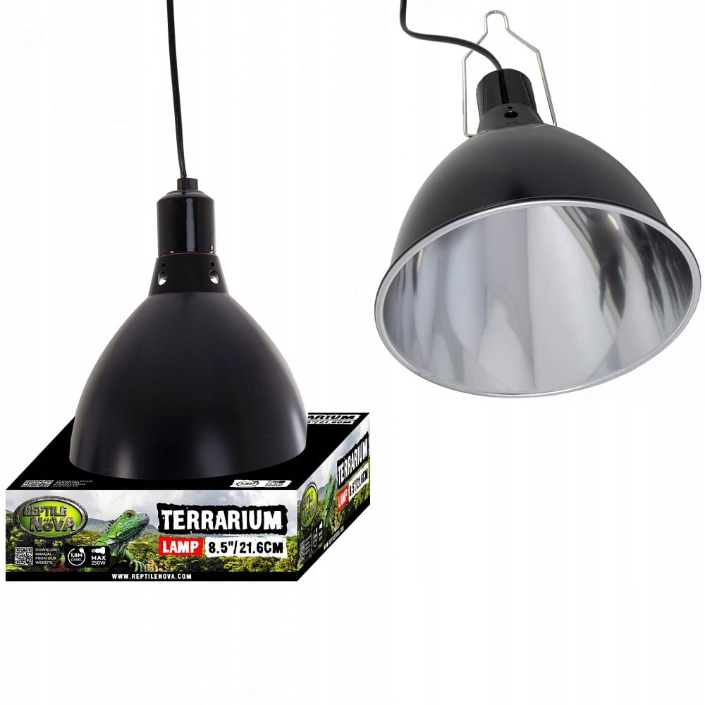 Lampa s keramickou obrubou 250 W pro terárium Stínidlo 21,6 cm E27 Reptile Nova