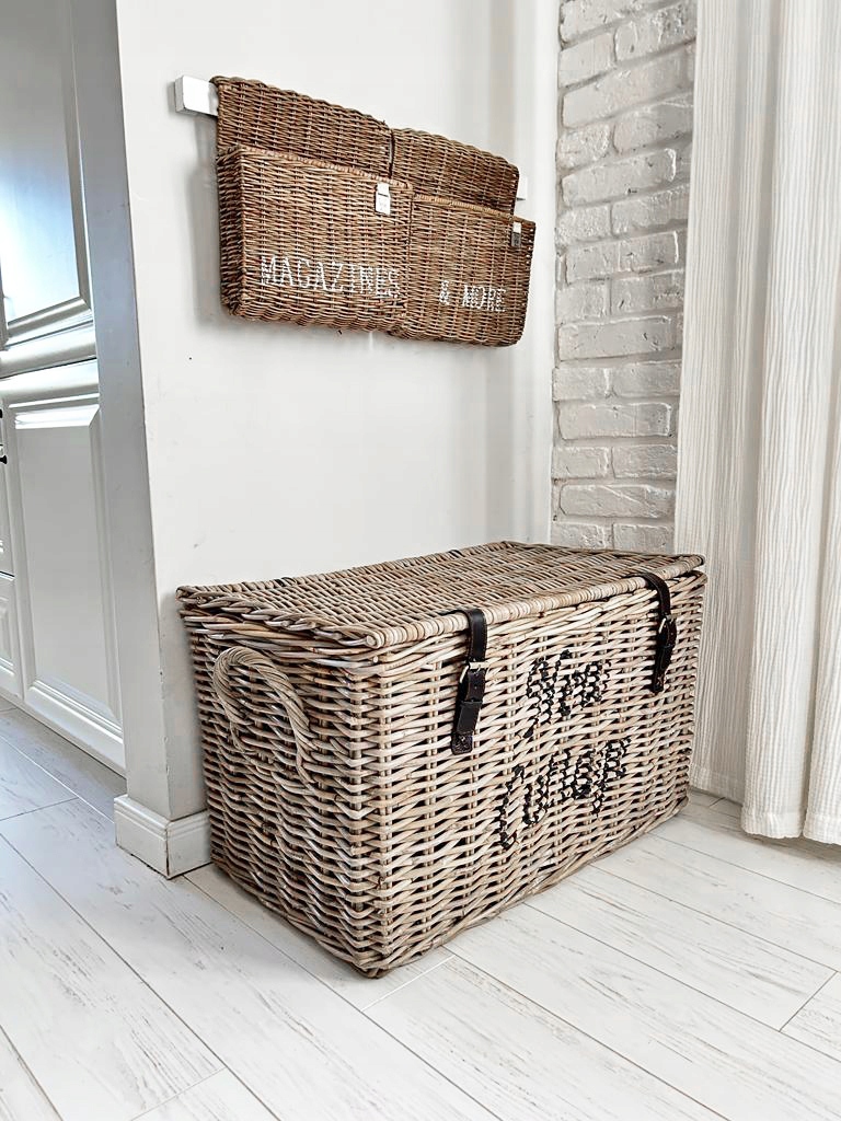 Rustykalna Skrzynia Kufer Rattan Hampton Mała Z Wiekiem Zamykana Marka inna