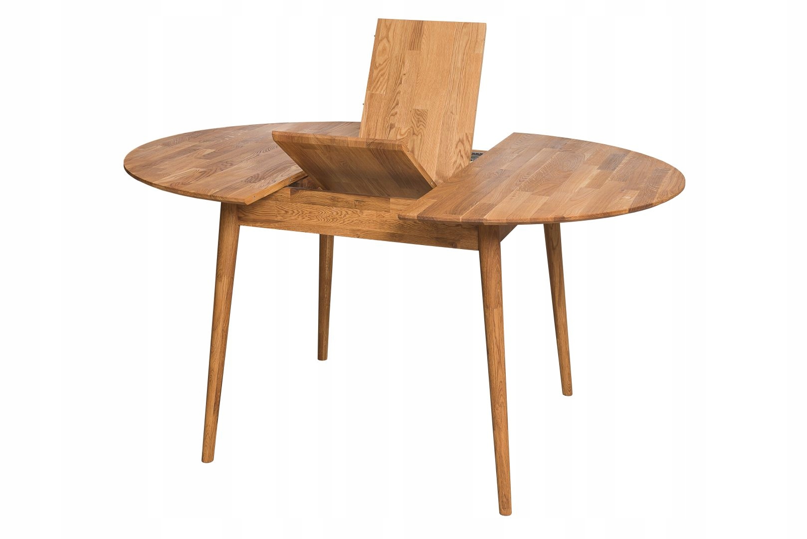 STÓŁ DĘBOWY OKRĄGŁY ROZKŁADANY ŚR 93 cm, LITY DĄB! Kształt blatu okrągły