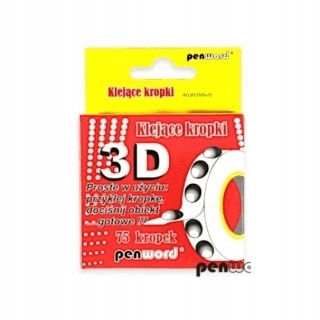 

Penword Klejące kropki 75szt mocujące 3d bezbarwne