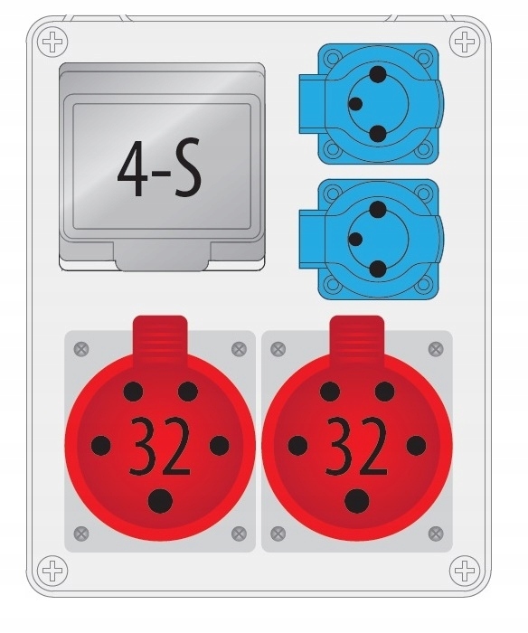 Rozvaděč R-box 240 2x250V 2x32A/5P 4S B.1703