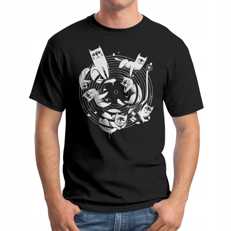 

Koszulka T-Shirt Cat Vinyl Music Dla Muzyka 2XL