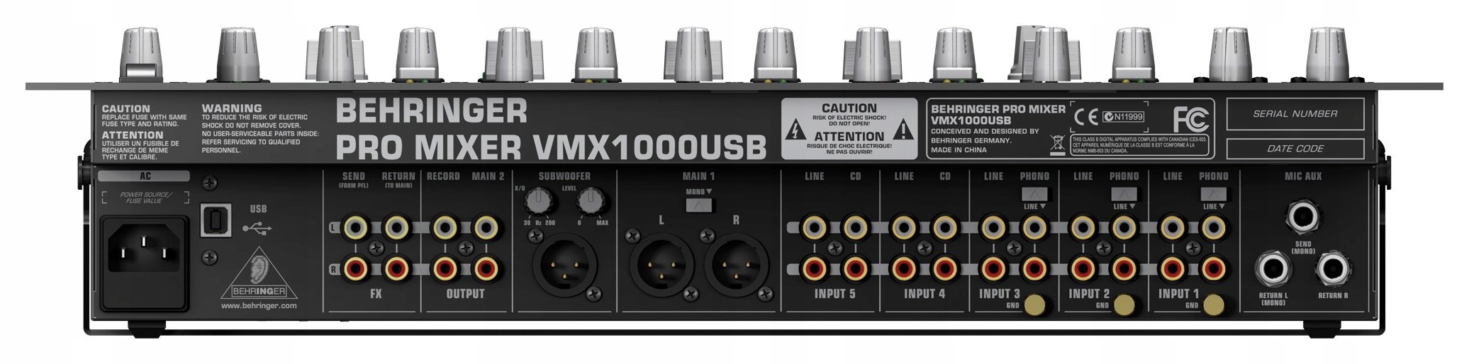 Behringer PRO MIXER VMX1000USB - mikser DJ Kod producenta VMX1000USB