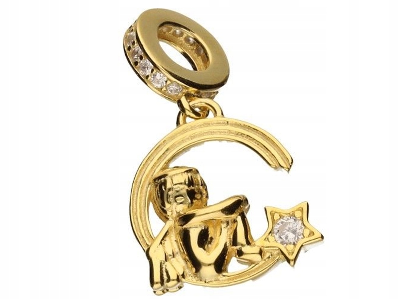 Stříbrný přívěsek 925 bead andílek pozlacený 2,62 g, ideální jako dárek