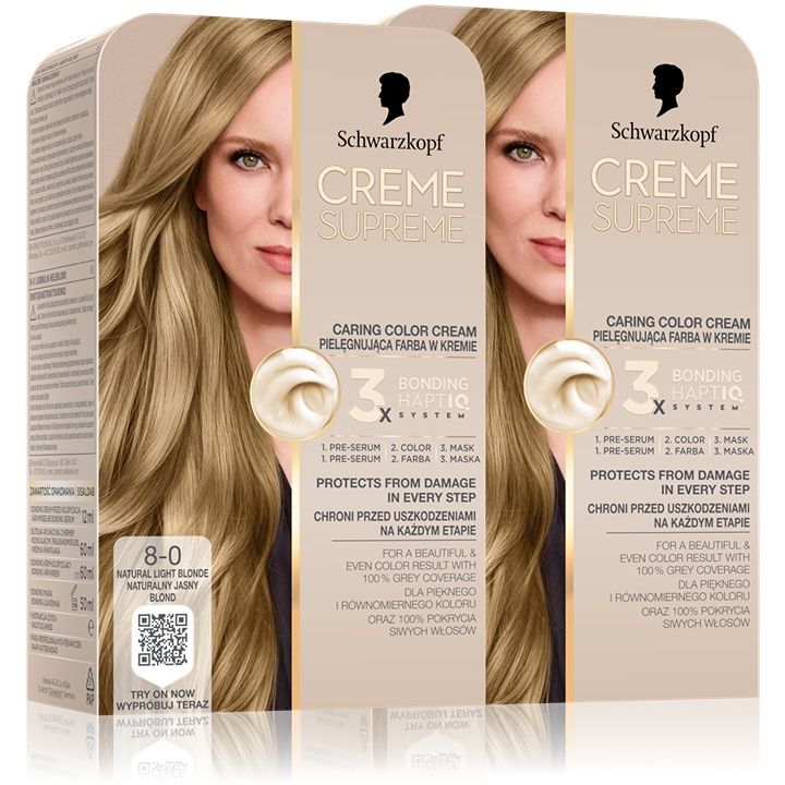 Schwarzkopf Creme Supreme barva na vlasy 8-0 Přírodní světlý blond