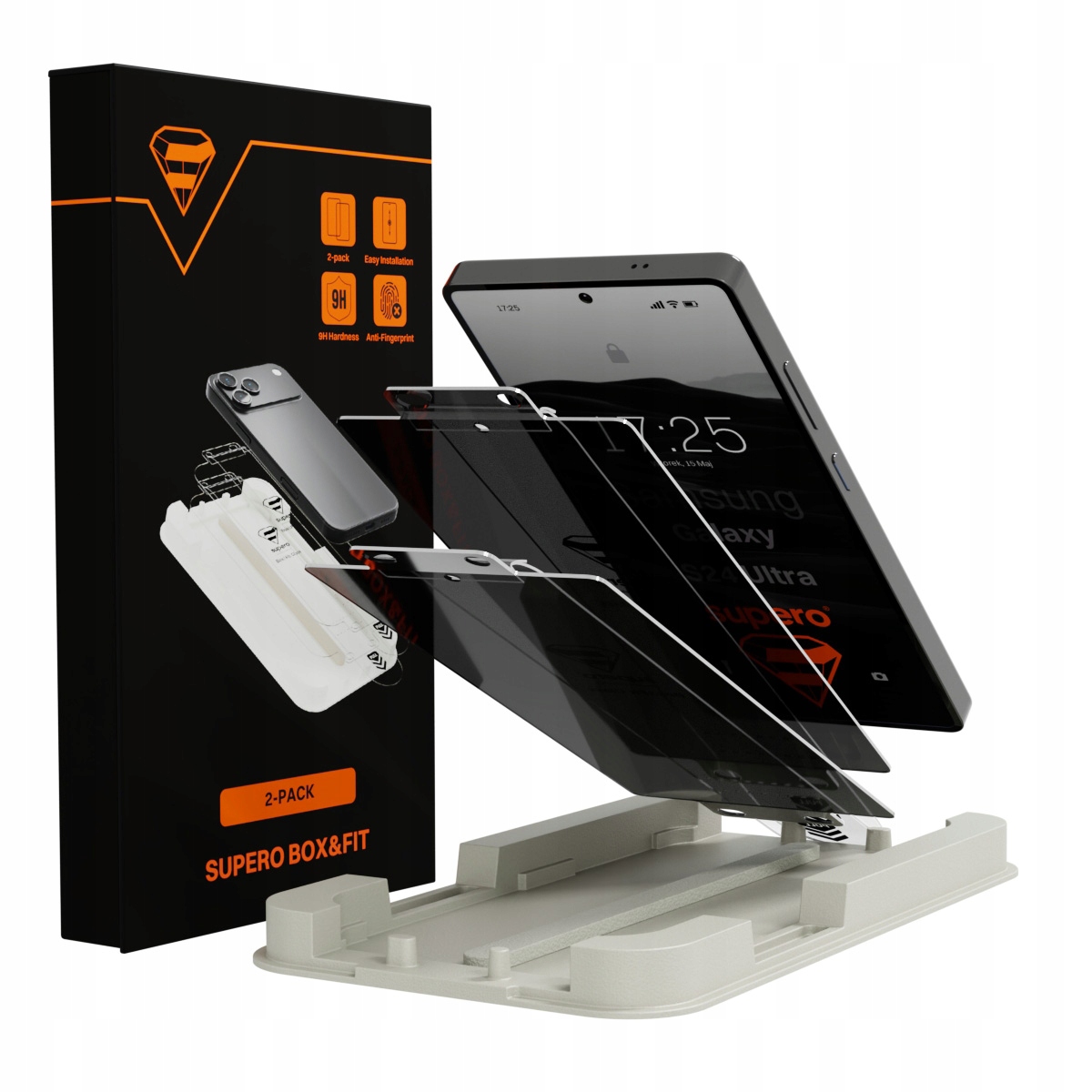 2x Szkło hartowane do Samsung Galaxy S24 Ultra 5G, privacy 9H z aplikatorem