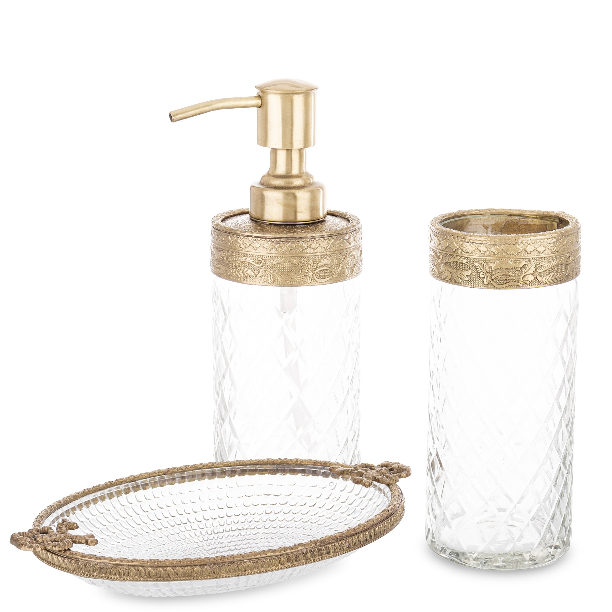 Kúpeľňový set retro zlatý kráľovský glamour do kúpeľne na príslušenstvo