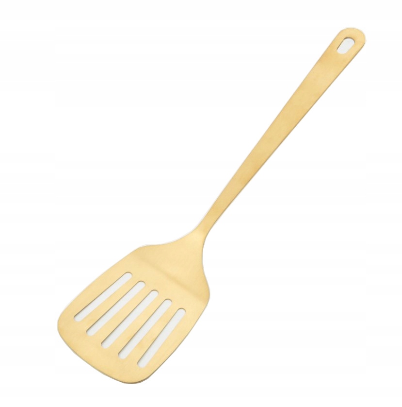 

Złota łopatka kuchenna 27 cm Matowa nabierak złoty