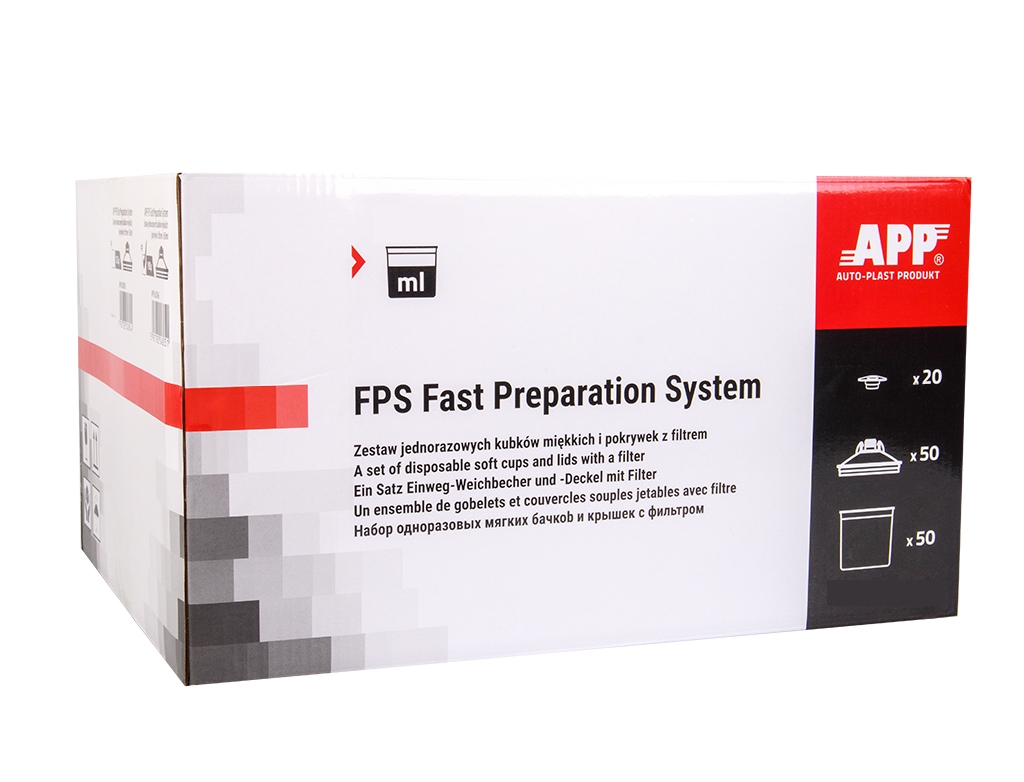 Sada pohárov na miešanie laku systém Fps 125 mikrónov 850 ml 50 Ks App