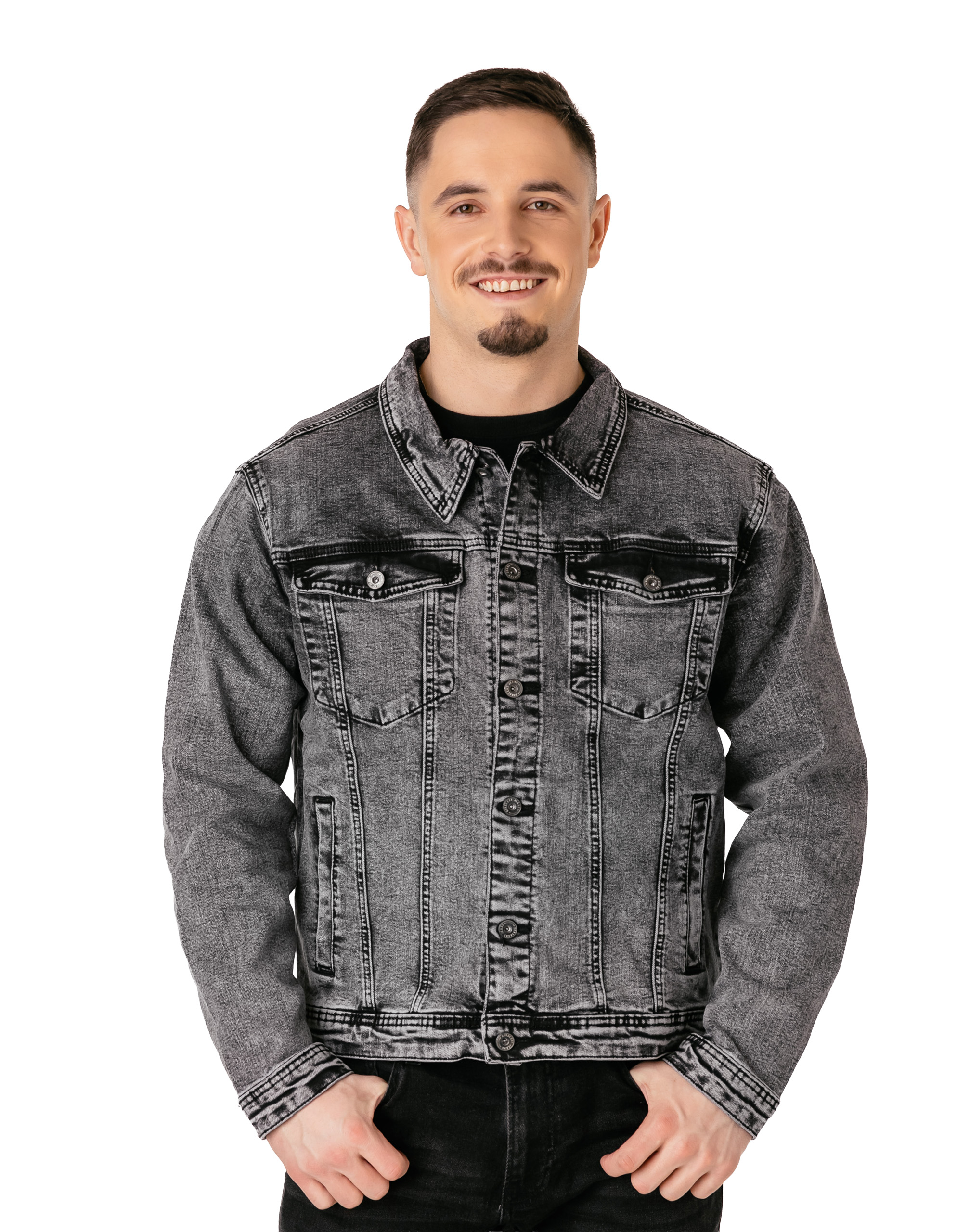 Velká bunda Katana Pánská Mikina Džíny Černá Přechodná Jupa Džíny 8347 4XL