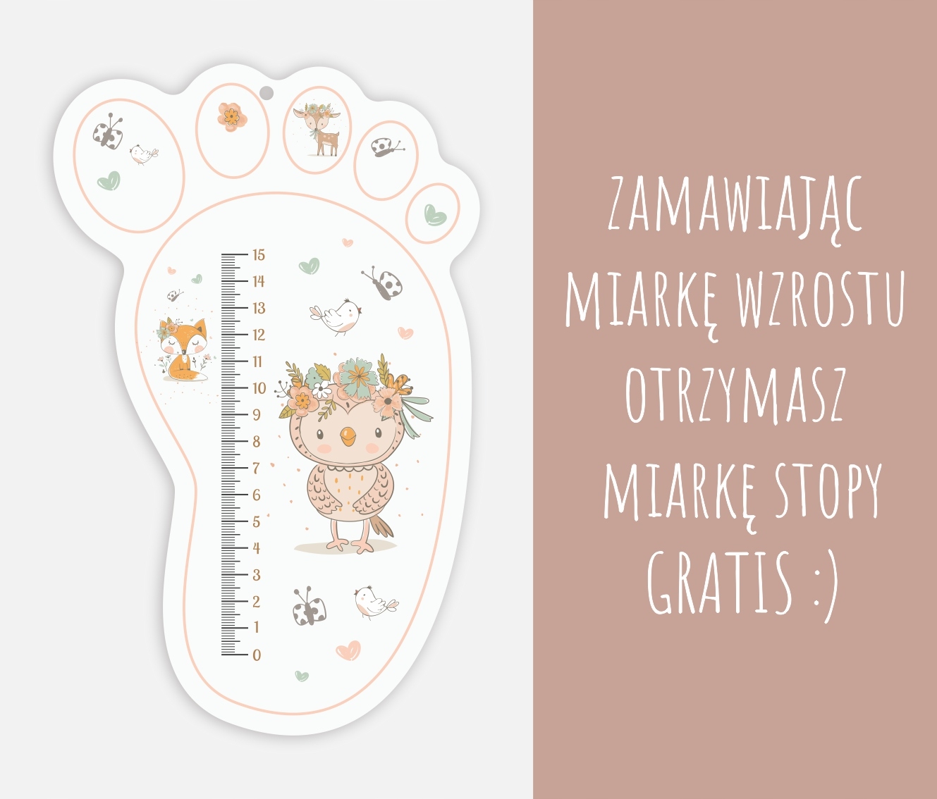 Miarka wzrostu i stopy z imieniem imię dziecka Bohater Inny