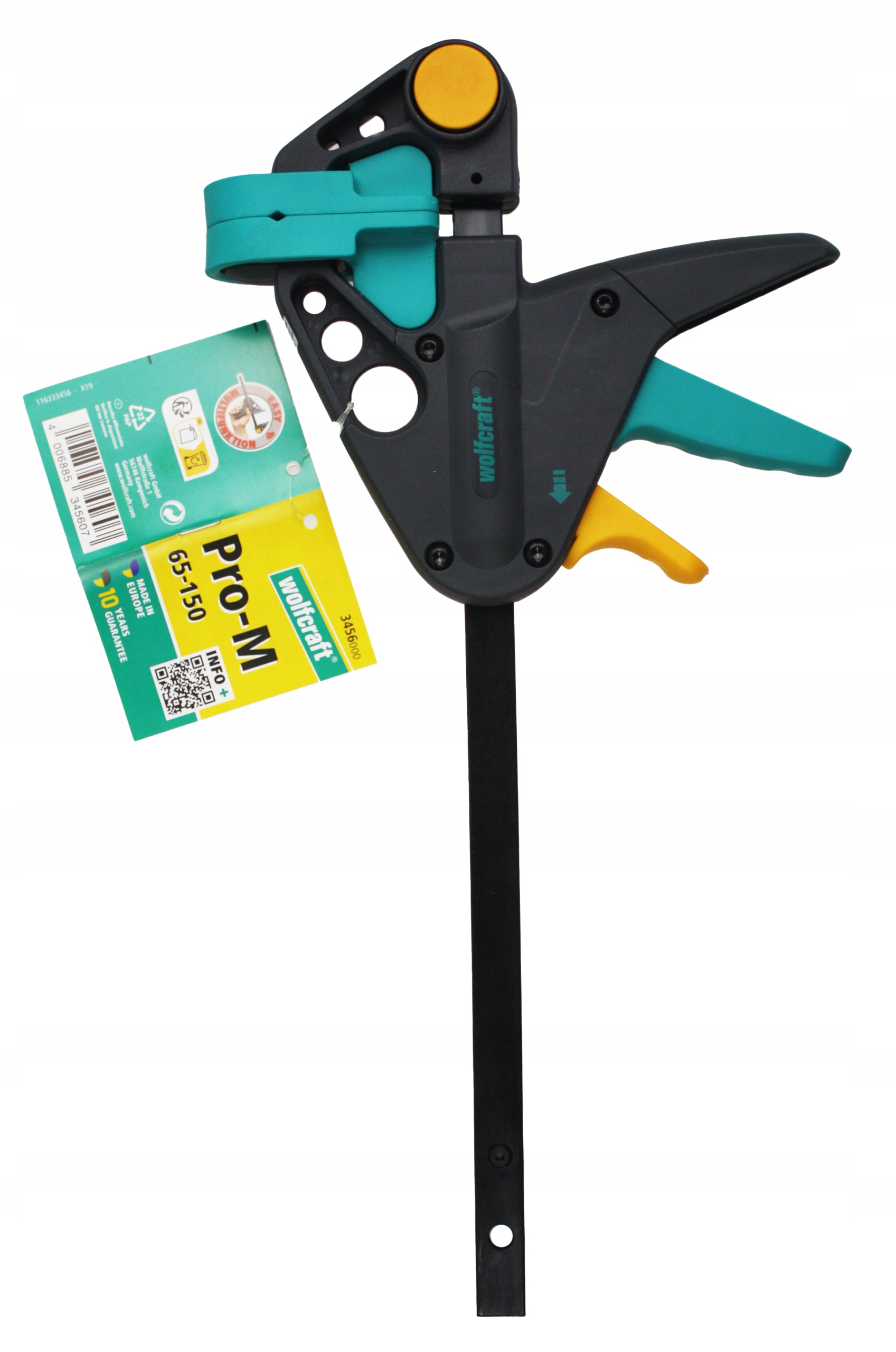 Ścisk stolarski zacisk jednoręczny 150x65mm EHZ (3456000) WOLFCRAFT