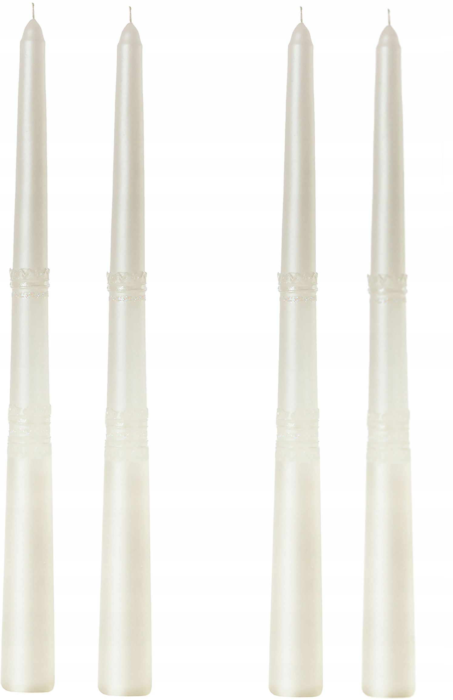 

Świece Stołowe Białe ozdobne wysokie 30cm x 2sztk