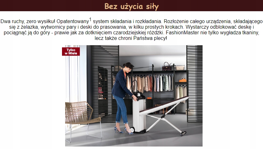 System prasowania MIELE B4847 FashionMaster Kolor dominujący biały