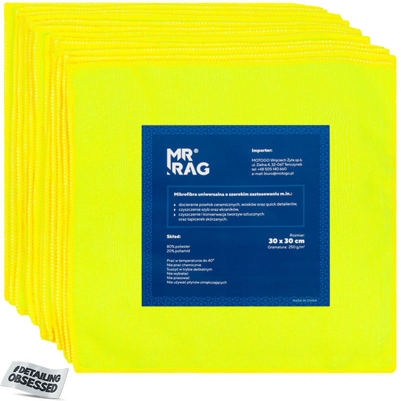 

Mr Rag 30x30cm yellow mikrofibra żółta 12-pack
