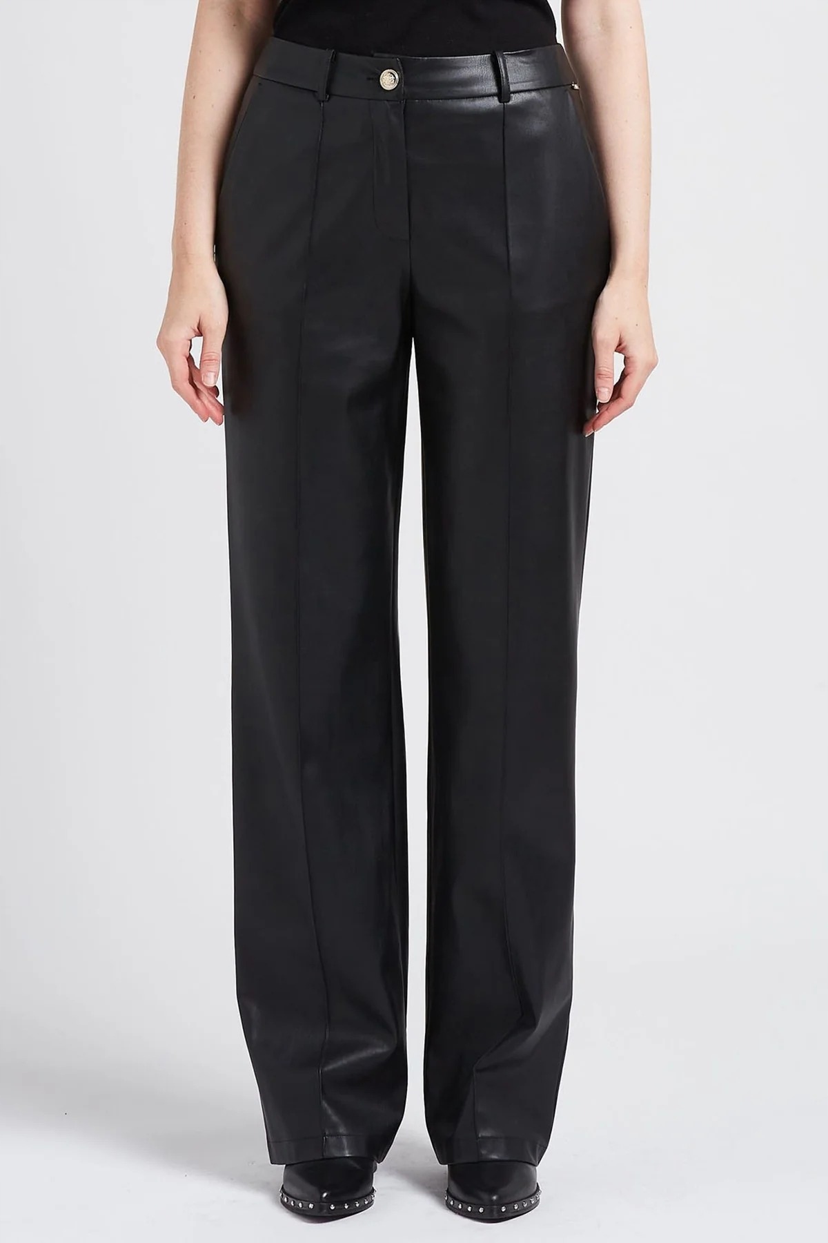 Liu Jo Černé Jednoduché Kalhoty Se Zipem (36)