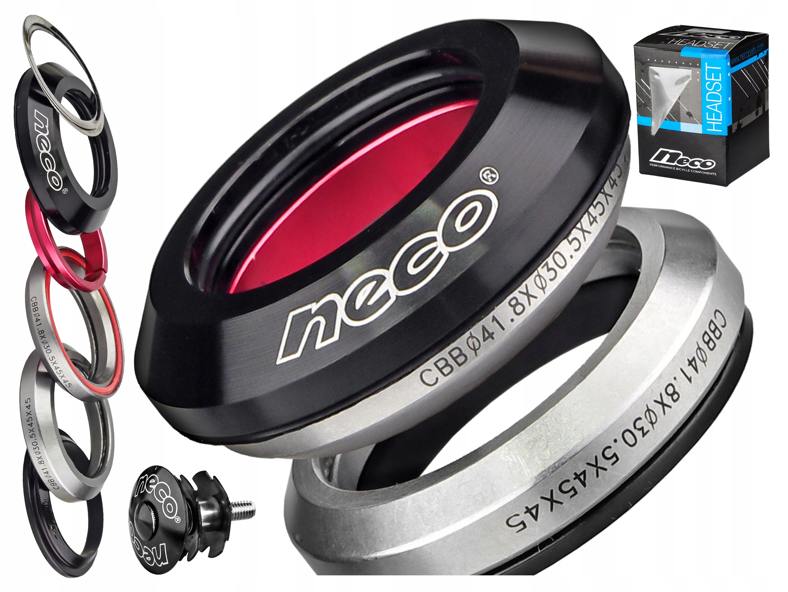 Stery Kierownicy Zintegrowane Neco H52 Czarne IS42 1-1/8'' Maszynowe do Bmx
