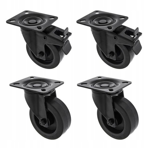 Roadworx Black Wheel Bundle 100 mm Sada koleček s brzdou pro převodovky Case